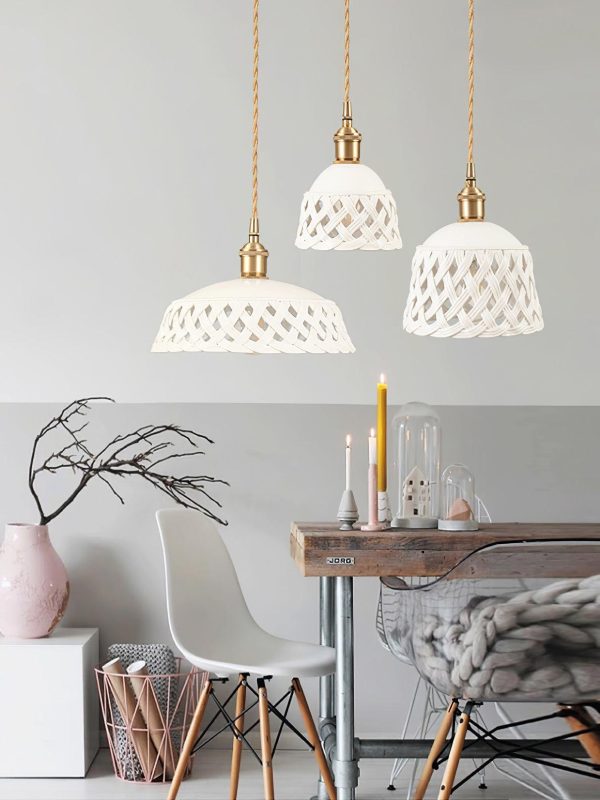 openwork ceramic pendant lamp