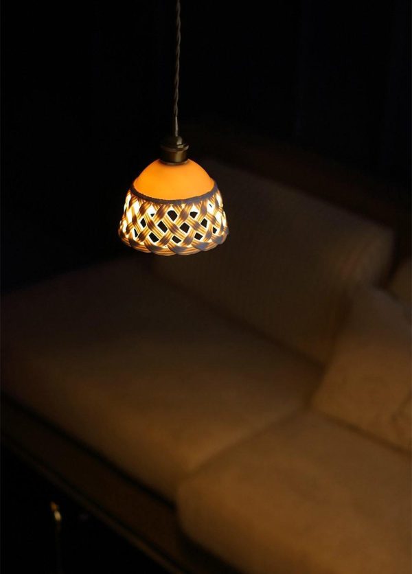 openwork ceramic pendant lamp