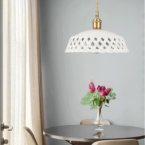 openwork ceramic pendant lamp