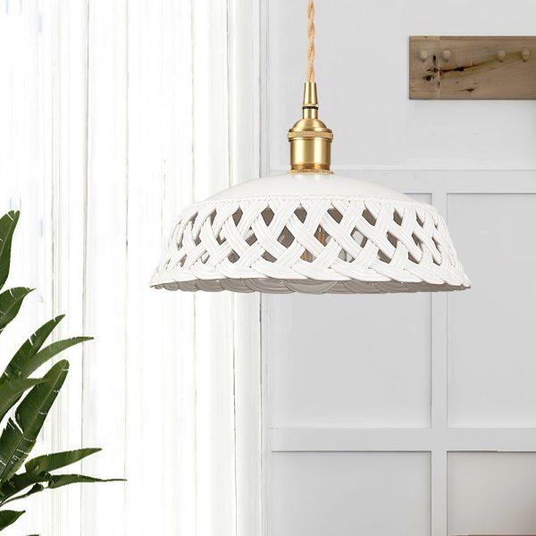 openwork ceramic pendant lamp
