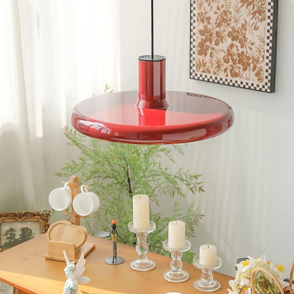 red frisbee pendant lamp