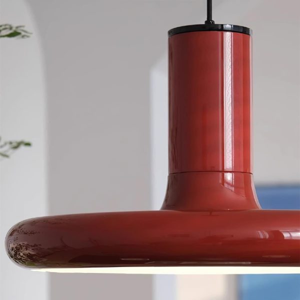 red frisbee pendant lamp