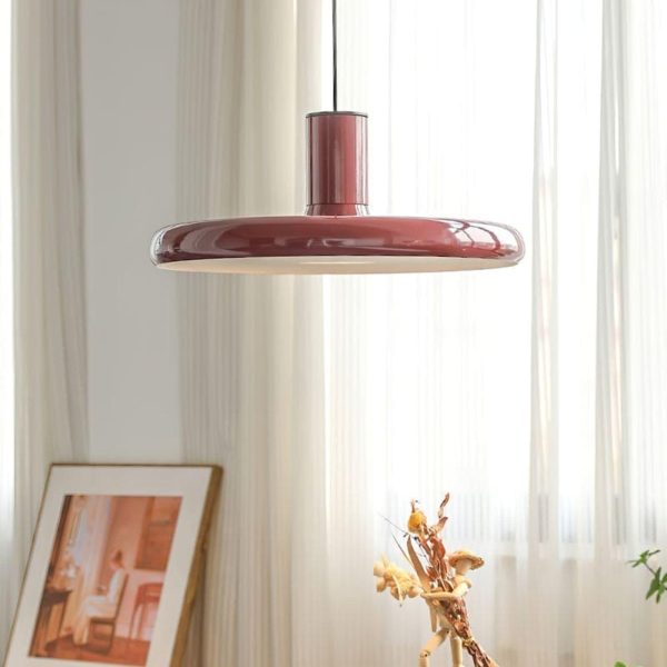 red frisbee pendant lamp