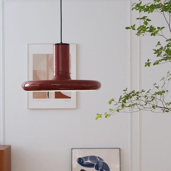red frisbee pendant lamp