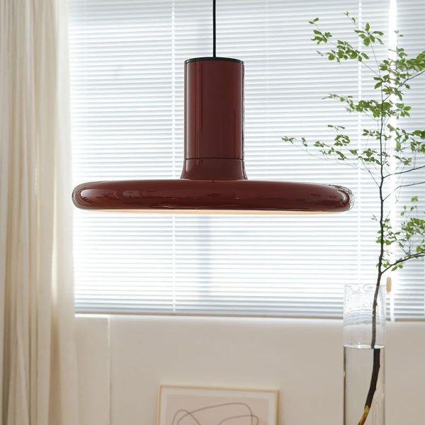 red frisbee pendant lamp