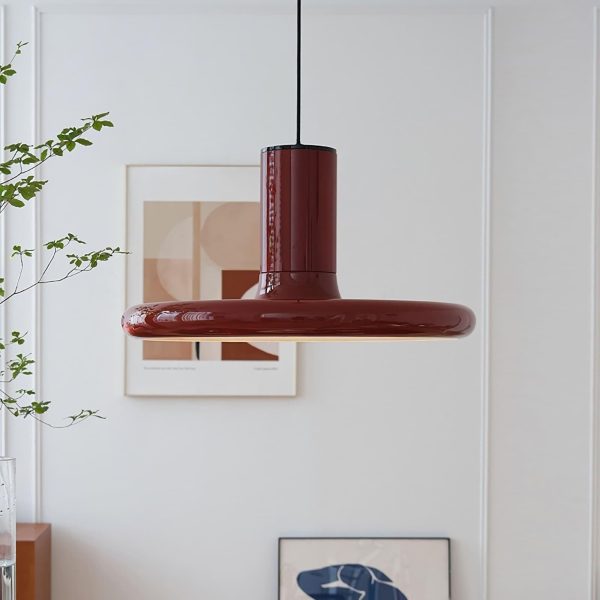 red frisbee pendant lamp