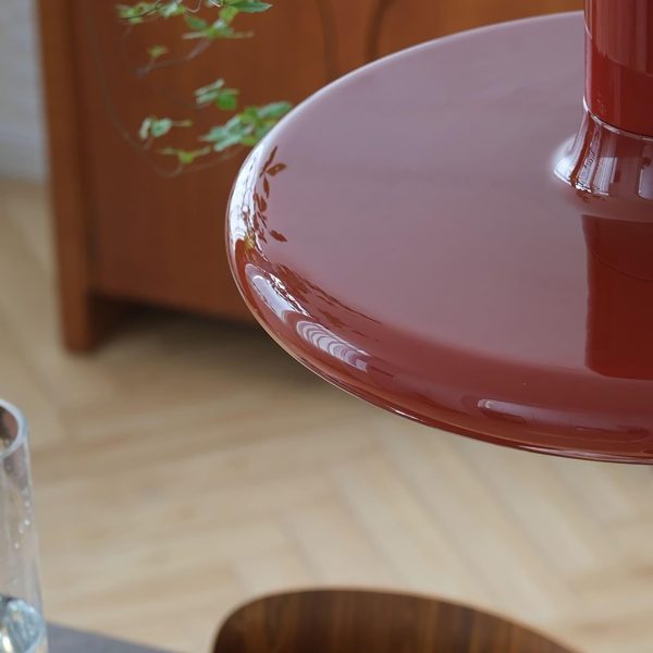 red frisbee pendant lamp