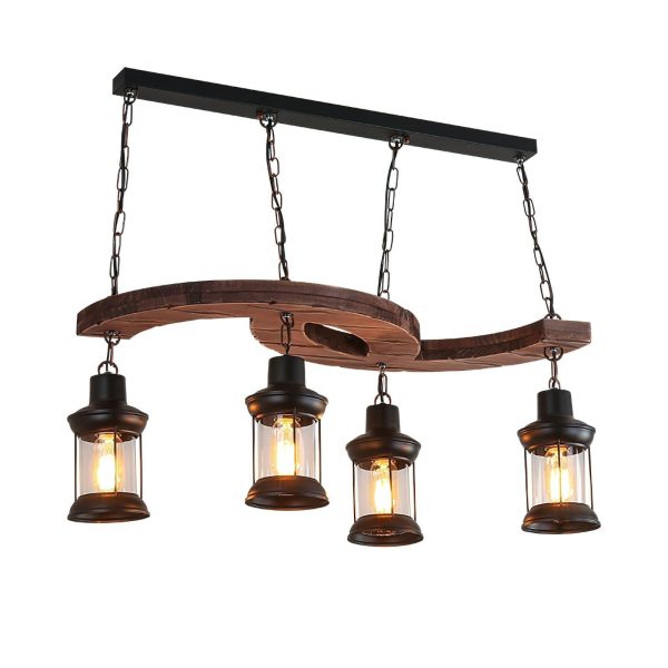 retro boat wood chandelier