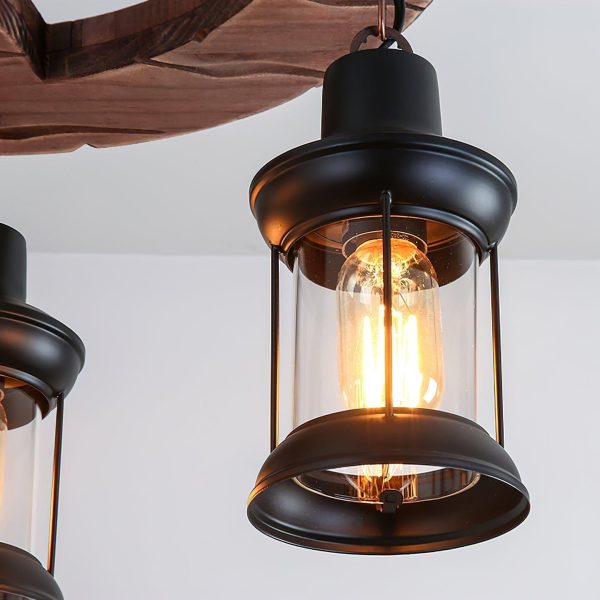 retro boat wood chandelier