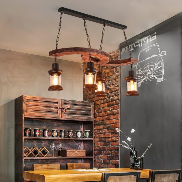 retro boat wood chandelier