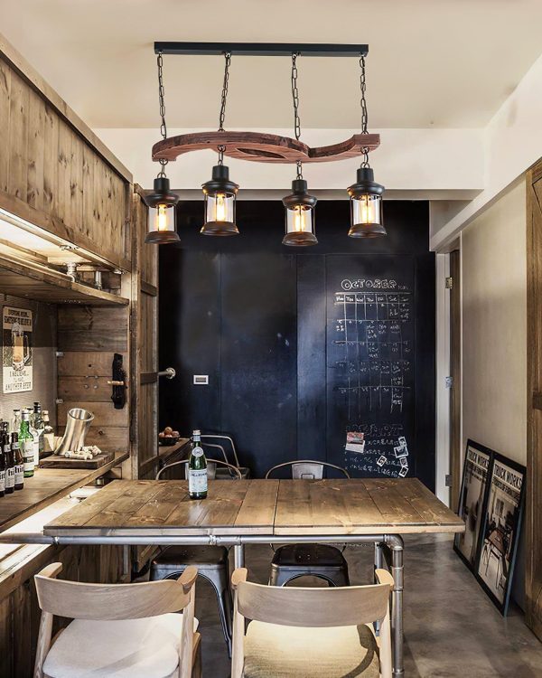 retro boat wood chandelier
