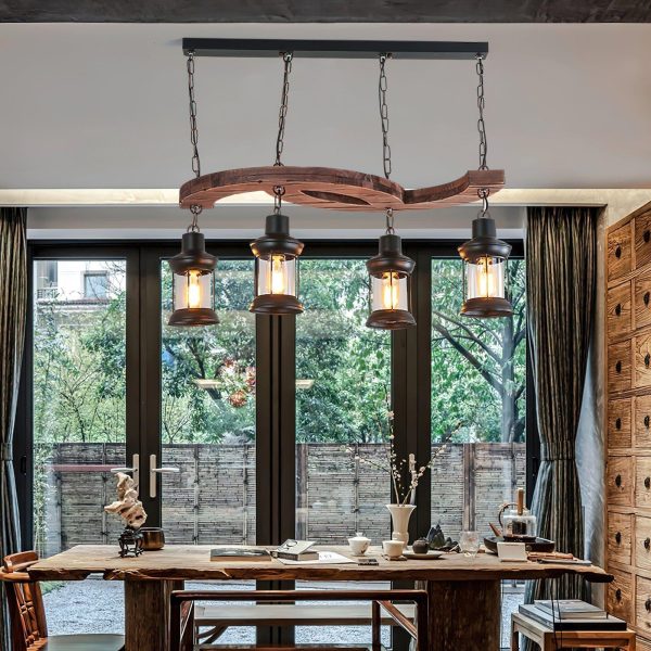 retro boat wood chandelier