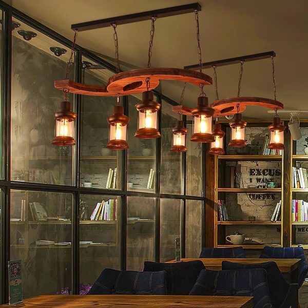 retro boat wood chandelier