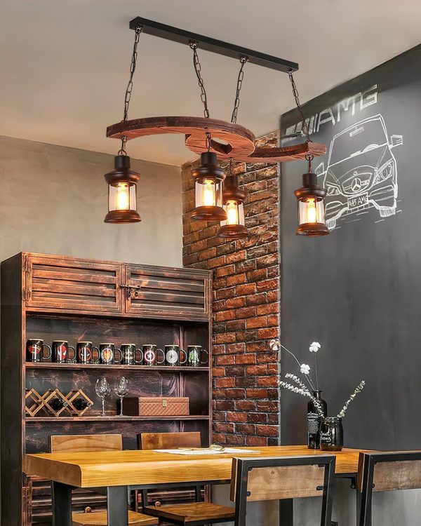 retro boat wood chandelier
