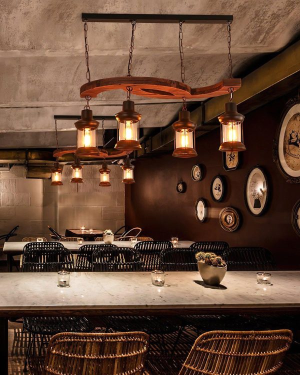retro boat wood chandelier