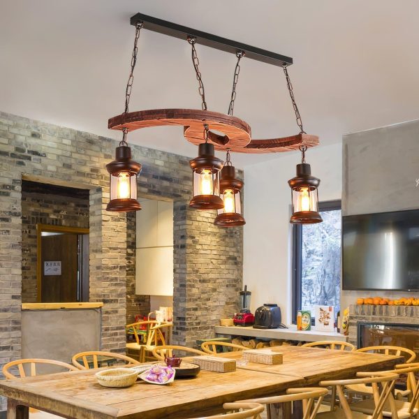 retro boat wood chandelier