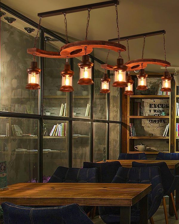 retro boat wood chandelier