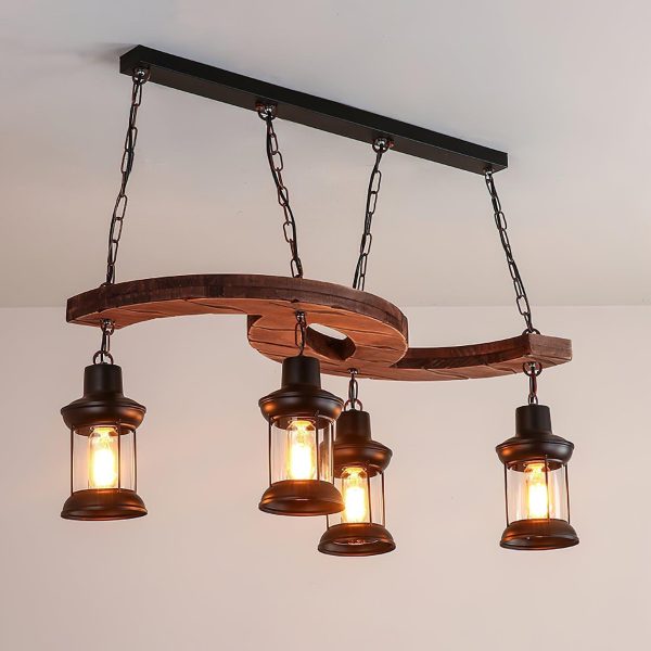 retro boat wood chandelier