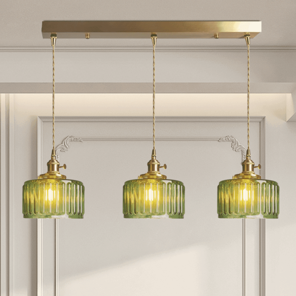 retro cylinder glass pendant light