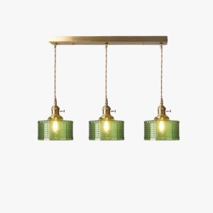 retro cylinder glass pendant light