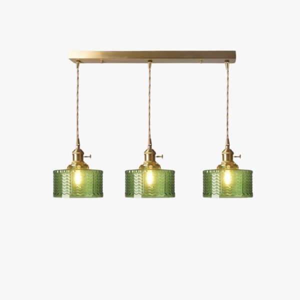retro cylinder glass pendant light