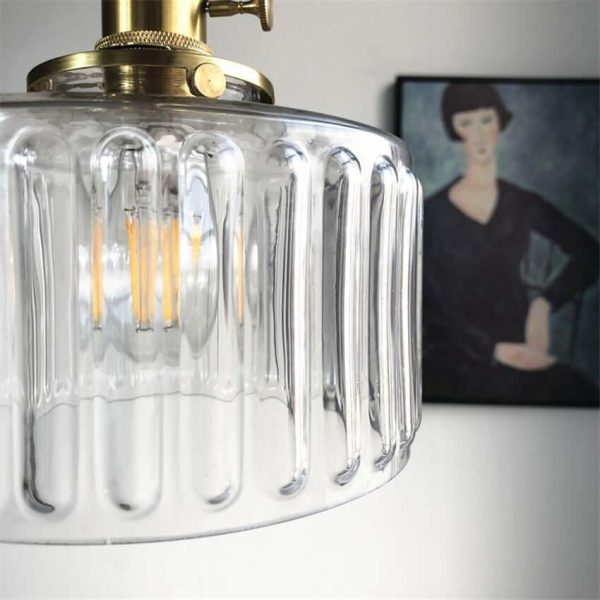 retro cylinder glass pendant light