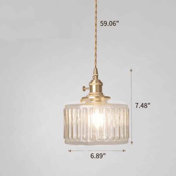 retro cylinder glass pendant light