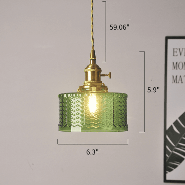 retro cylinder glass pendant light