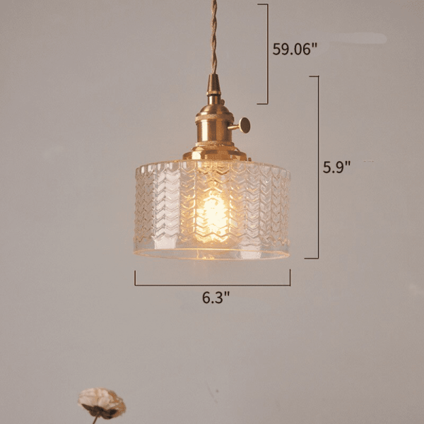 retro cylinder glass pendant light