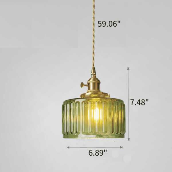retro cylinder glass pendant light