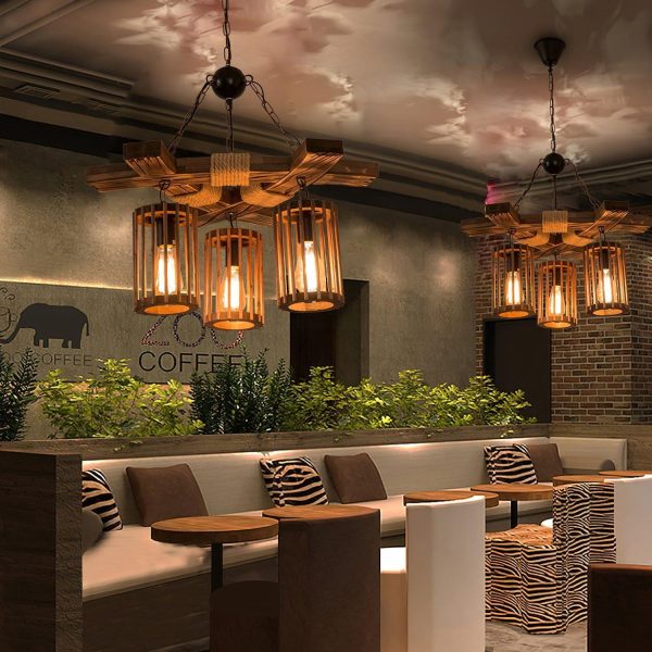 retro solid wood chandelier
