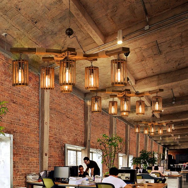 retro solid wood chandelier