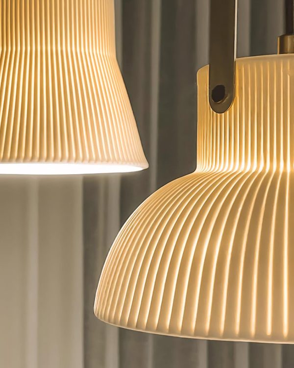 ribbed ceramic pendant lamp