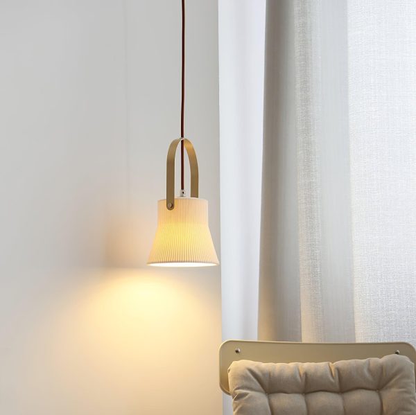 ribbed ceramic pendant lamp