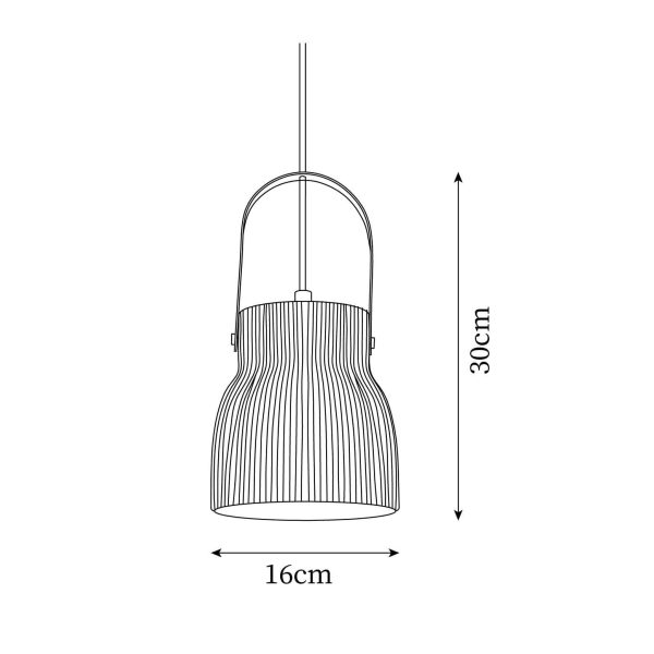 ribbed ceramic pendant lamp