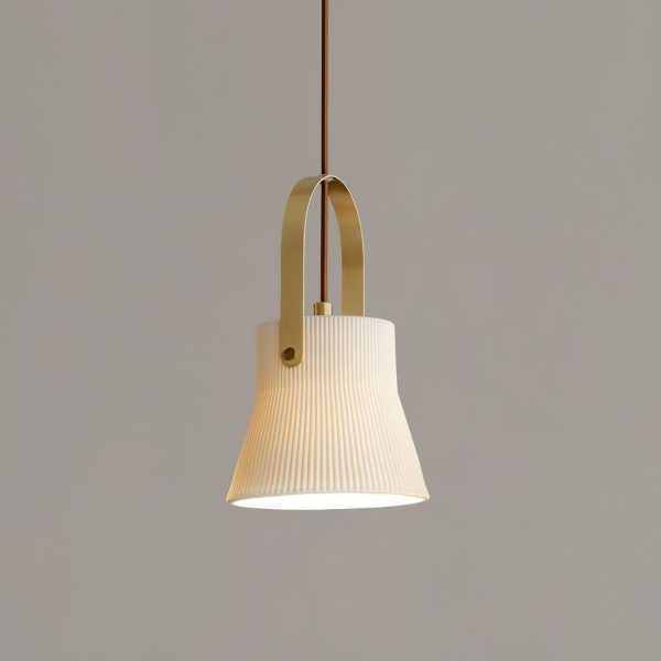 ribbed ceramic pendant lamp