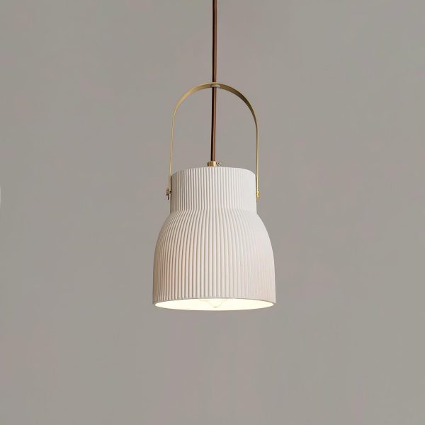 ribbed ceramic pendant lamp