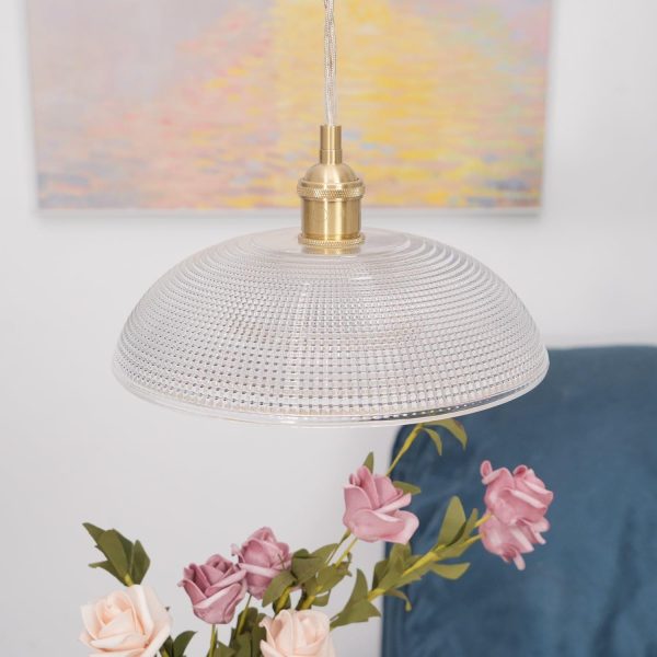 ribbed spiral pendant light