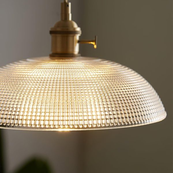 ribbed spiral pendant light