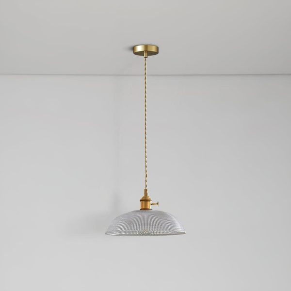 ribbed spiral pendant light