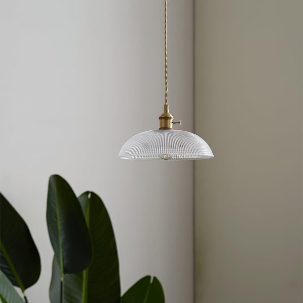 ribbed spiral pendant light