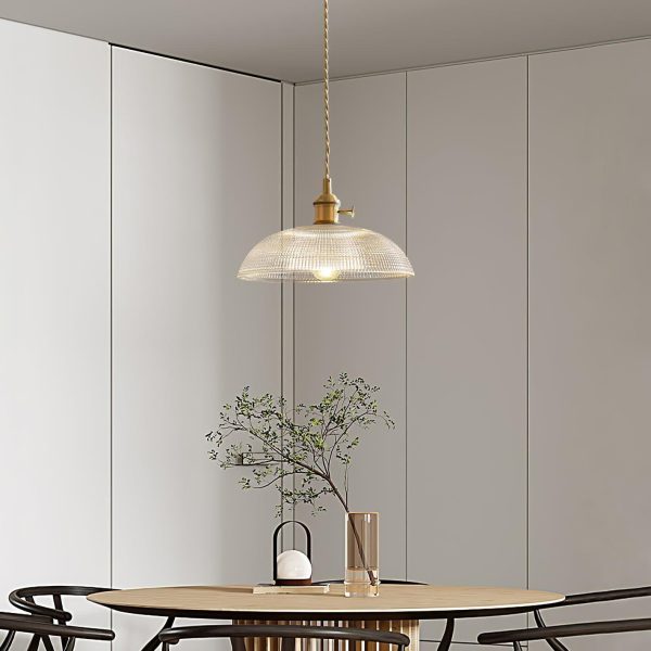 ribbed spiral pendant light