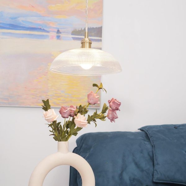 ribbed spiral pendant light