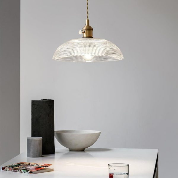ribbed spiral pendant light