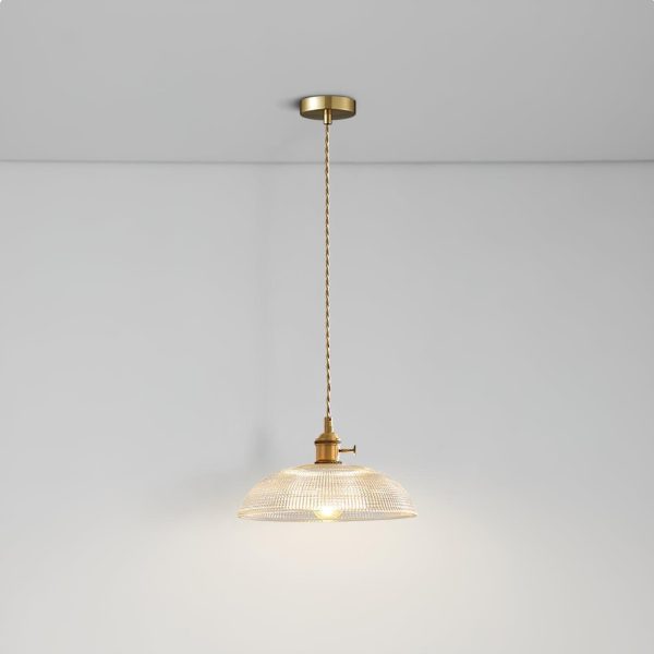 ribbed spiral pendant light