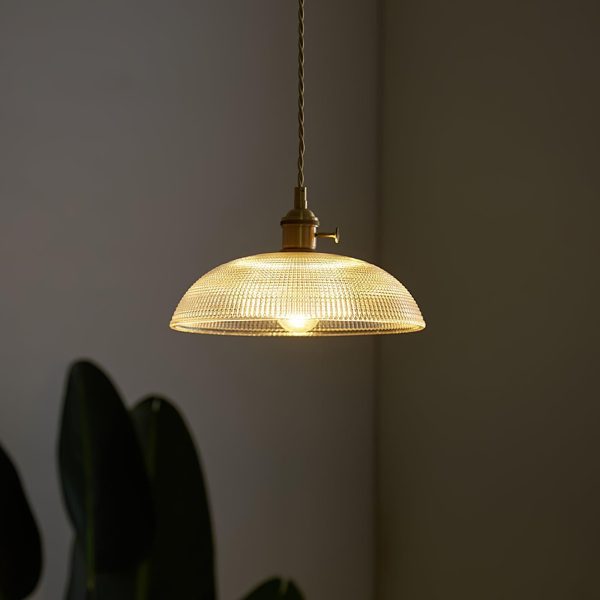 ribbed spiral pendant light