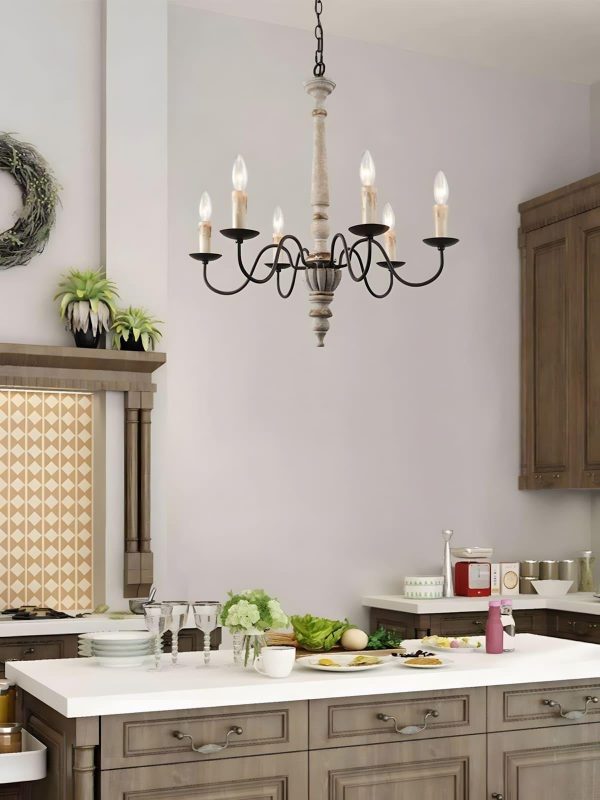 rustic candlestick chandelier