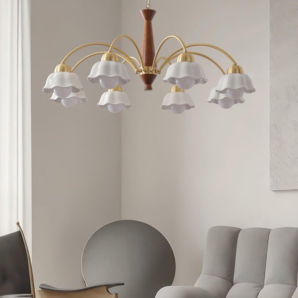 swedish modern brass chandelier