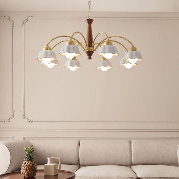 swedish modern brass chandelier