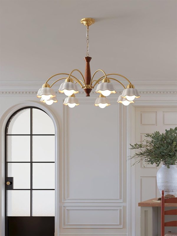 swedish modern brass chandelier